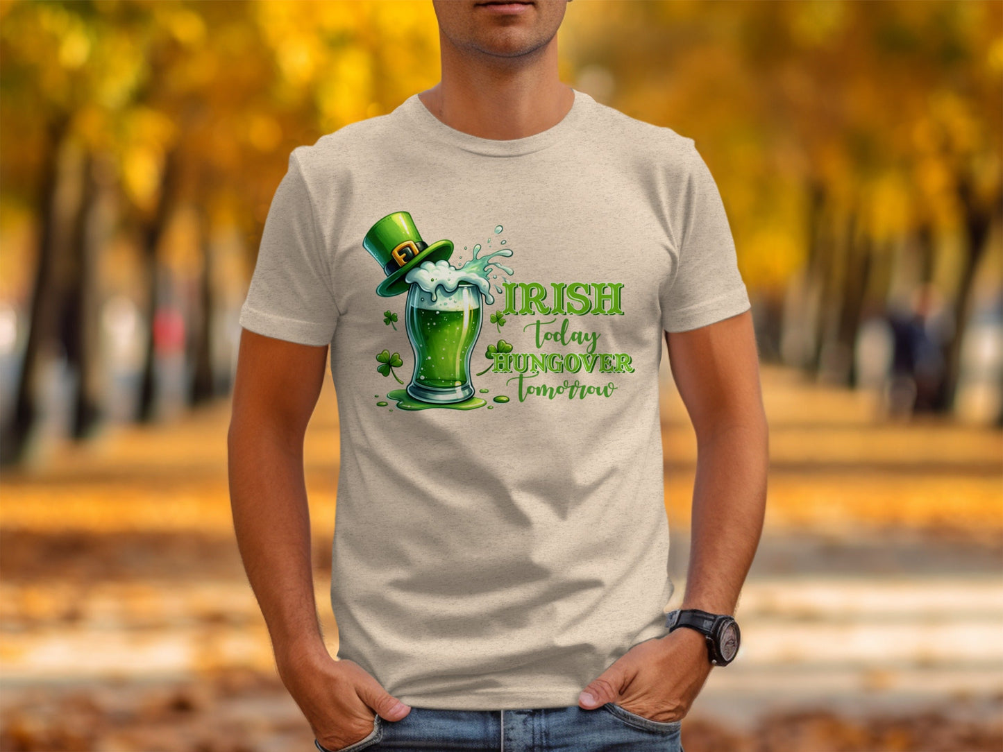 Funny Irish T-Shirts, St Patricks Day Shirts, Irish Today Hungover Tomorrow T-Shirts, Green Beer Lover T-Shirts, Lucky Shamrock Gift