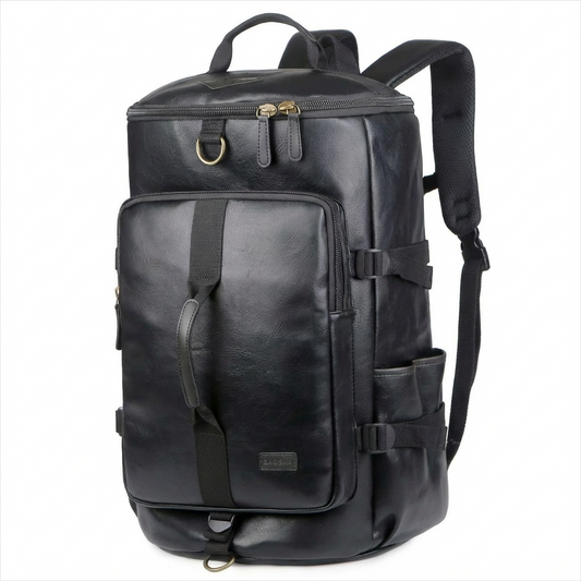 Men's Vegan Leather Duffel Bag – Convertible 40L Travel