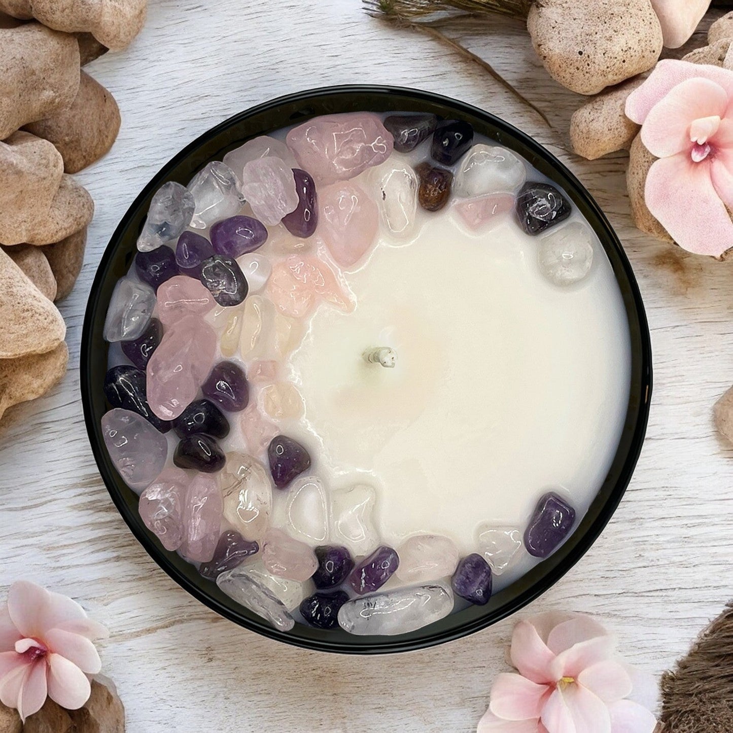 Orchid Seascape Crystal Candle, 10oz
