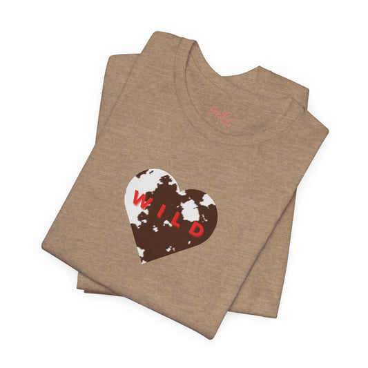 Animal Print Heart Ladies Tee - COWHIDE