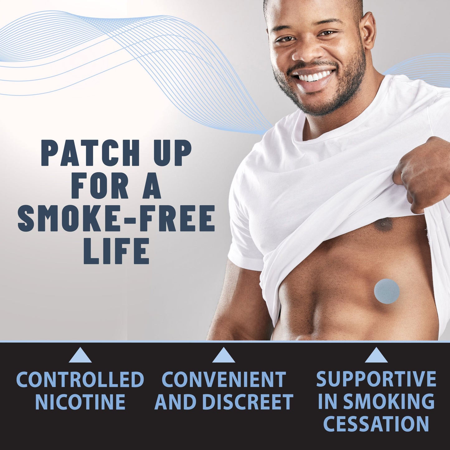 Anti-Smoke Herbal Patches to Help Reduce Cravings, Circle Shape 3mg (Blue), 30 patches