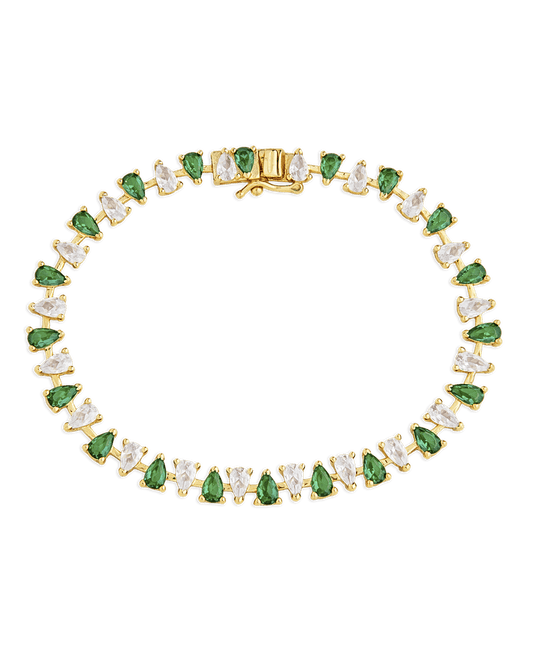 Emerald Pear Cut Tennis Bracelet