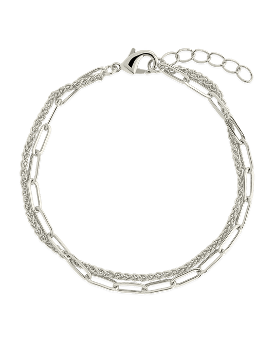 Emery Layered Paperclip & Curb Chain Bracelet
