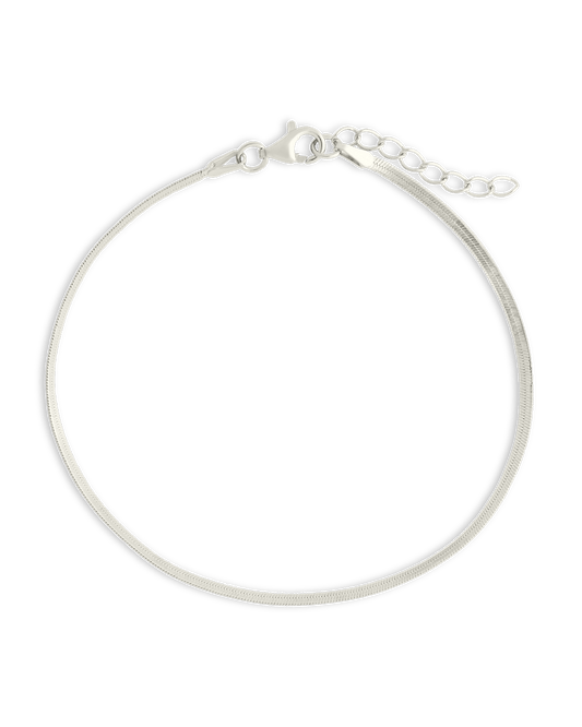 Sterling Silver Herringbone Chain Bracelet