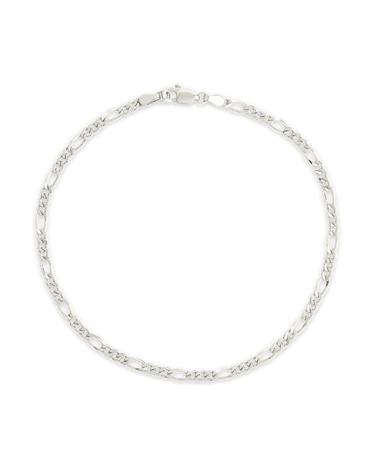 Sterling Silver Figaro Chain Bracelet