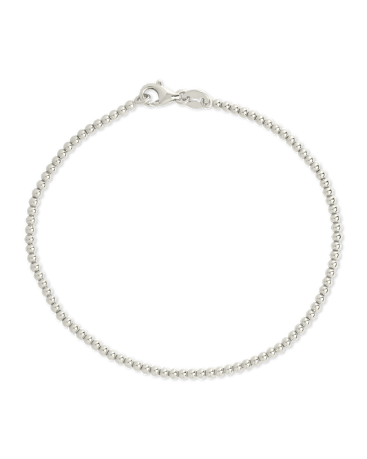 Sterling Silver Basia Dainty Beaded Chain Bracelet