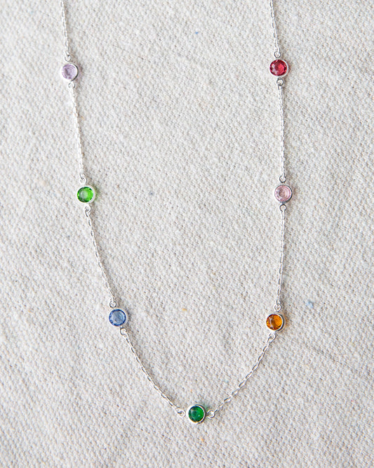 Silver Pop of Color Necklace