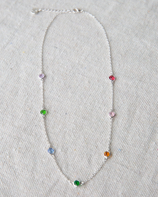 Silver Pop of Color Necklace