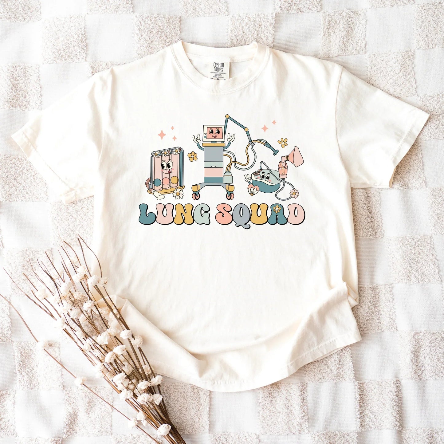Lung Squad Retro Graphic T-Shirt | Respiratory Therapist Shirt | RT Gift | Pulmonology Team Tee | Medical Worker Graphic Tee