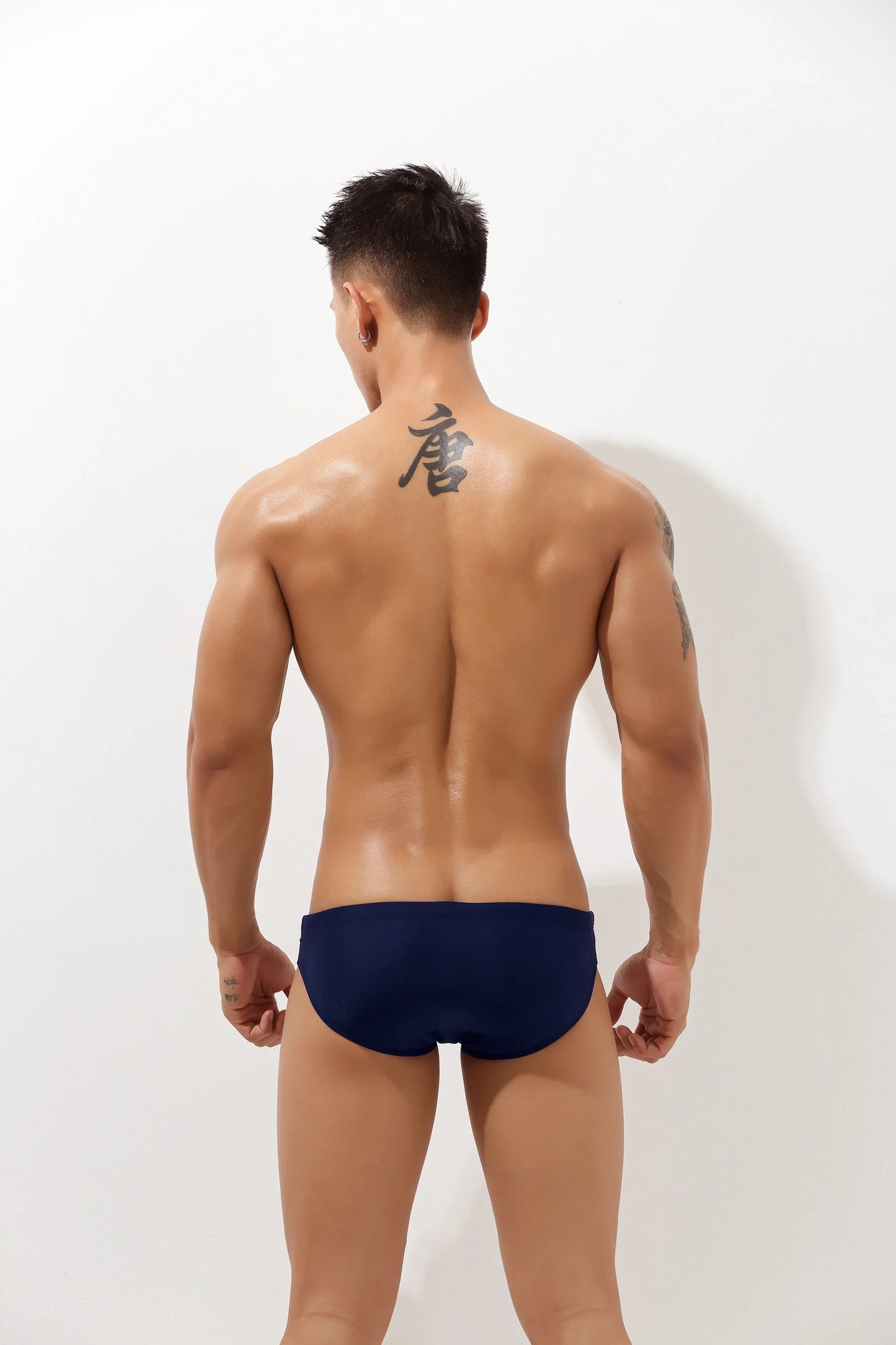 Sexy Low-Rise Swim Briefs for Men with Hollow Design