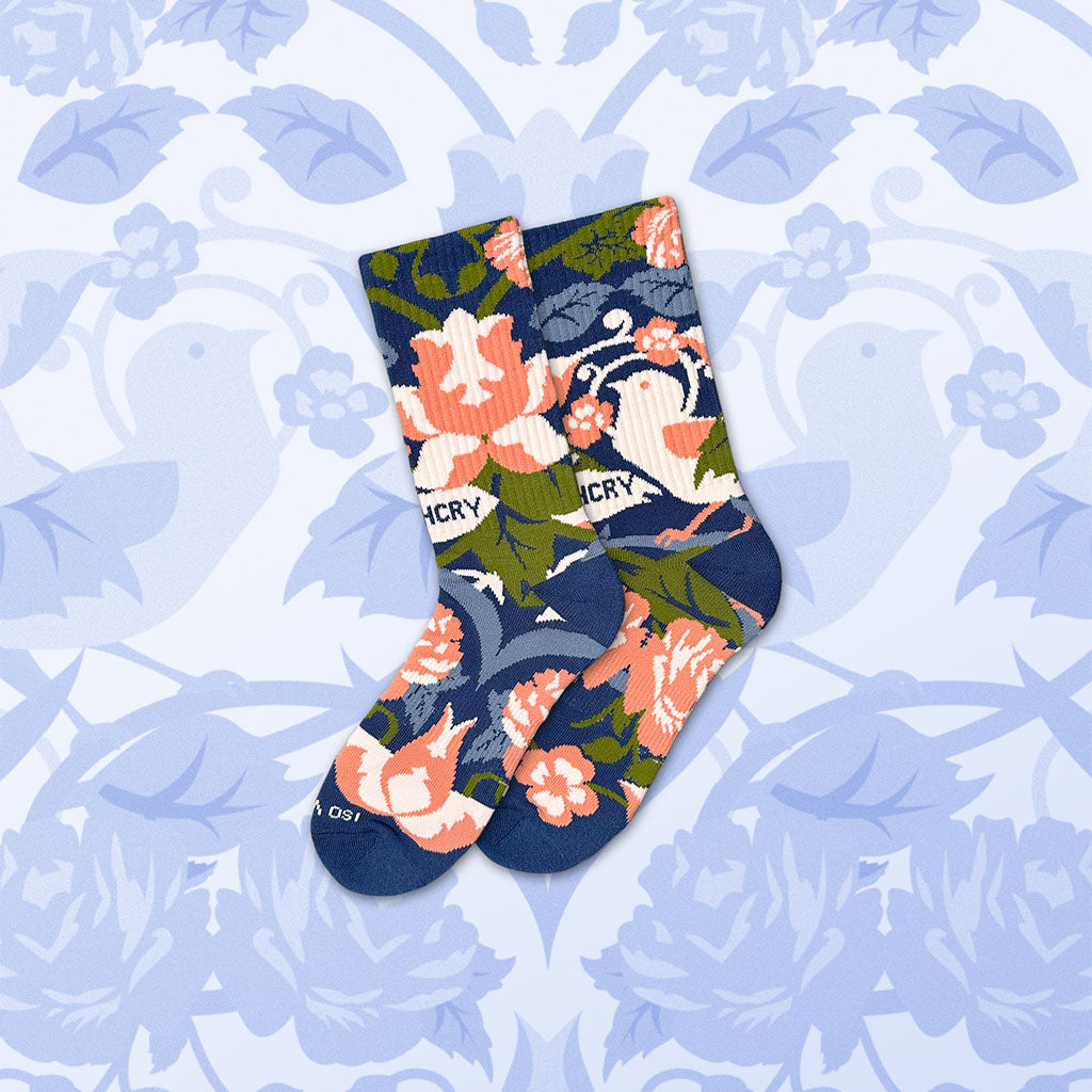 Floral  –  Faded Blue