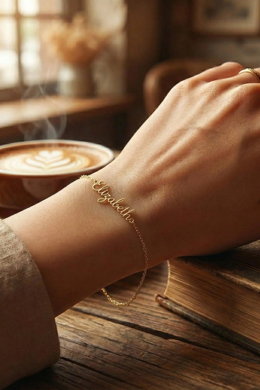 14K Gold Personalized Name Bracelet – Elegant Custom Gift of Identity