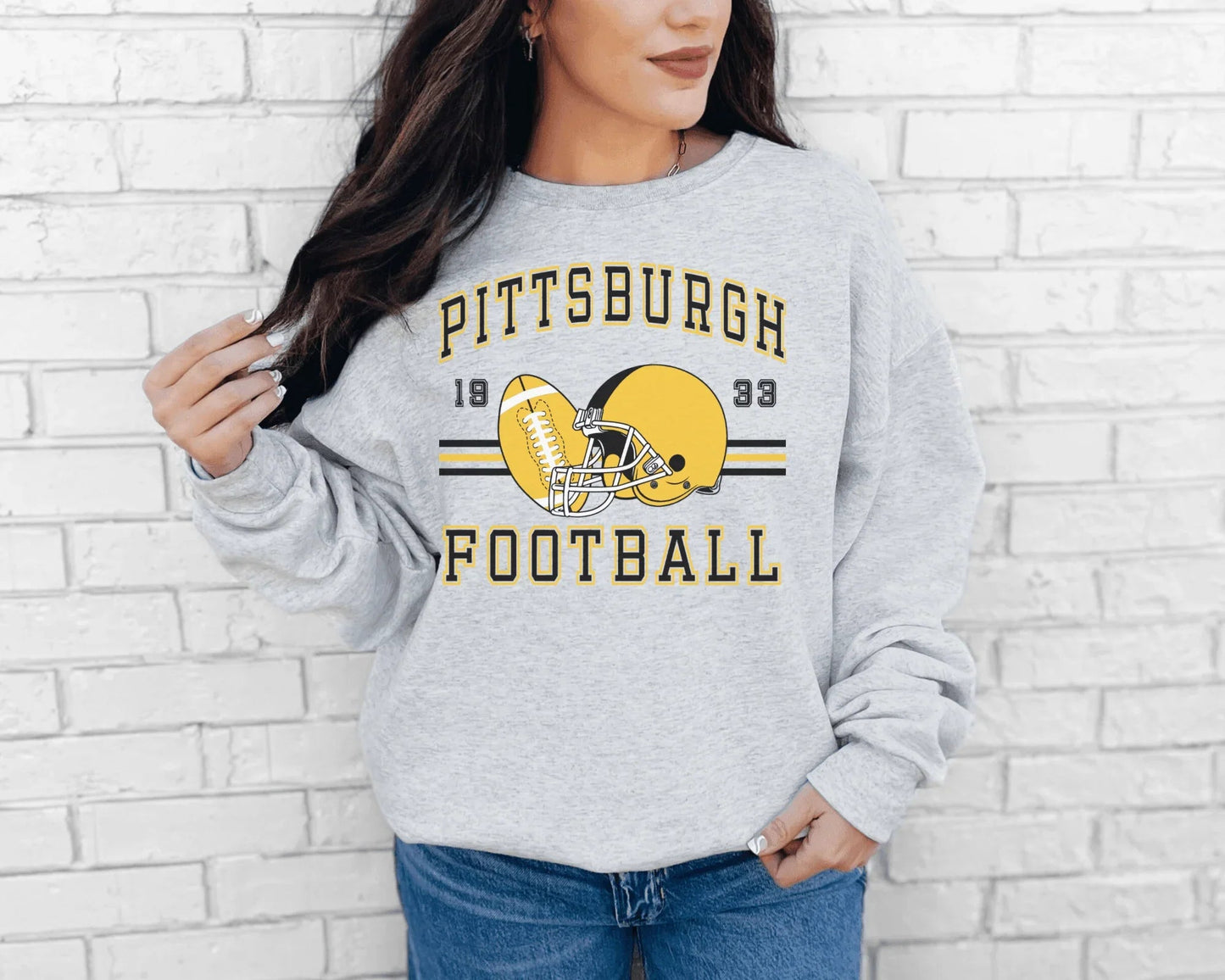Vintage Inspired Football Crewneck Sweatshirt