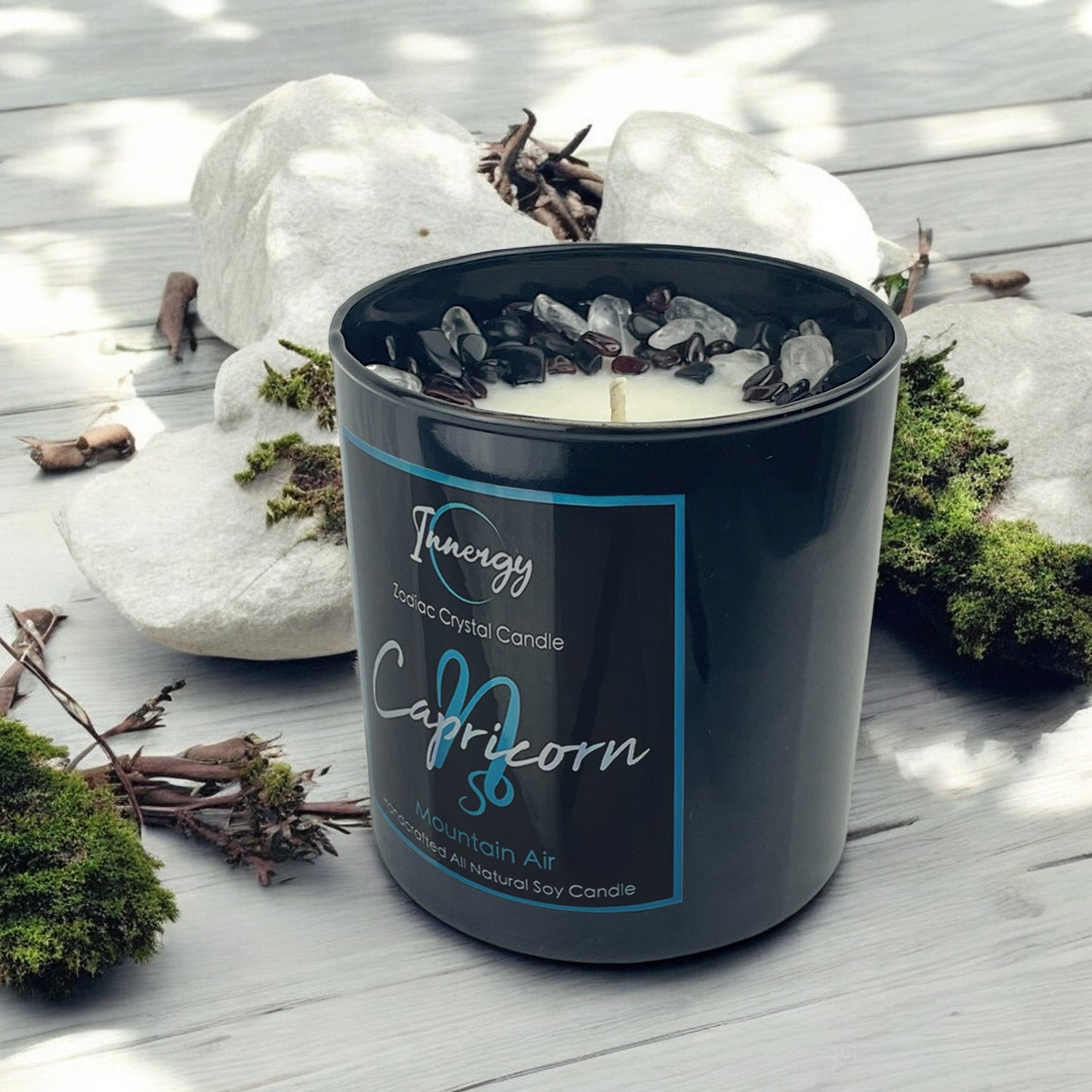 Capricornus Zodiac Crystal Candle, 10oz