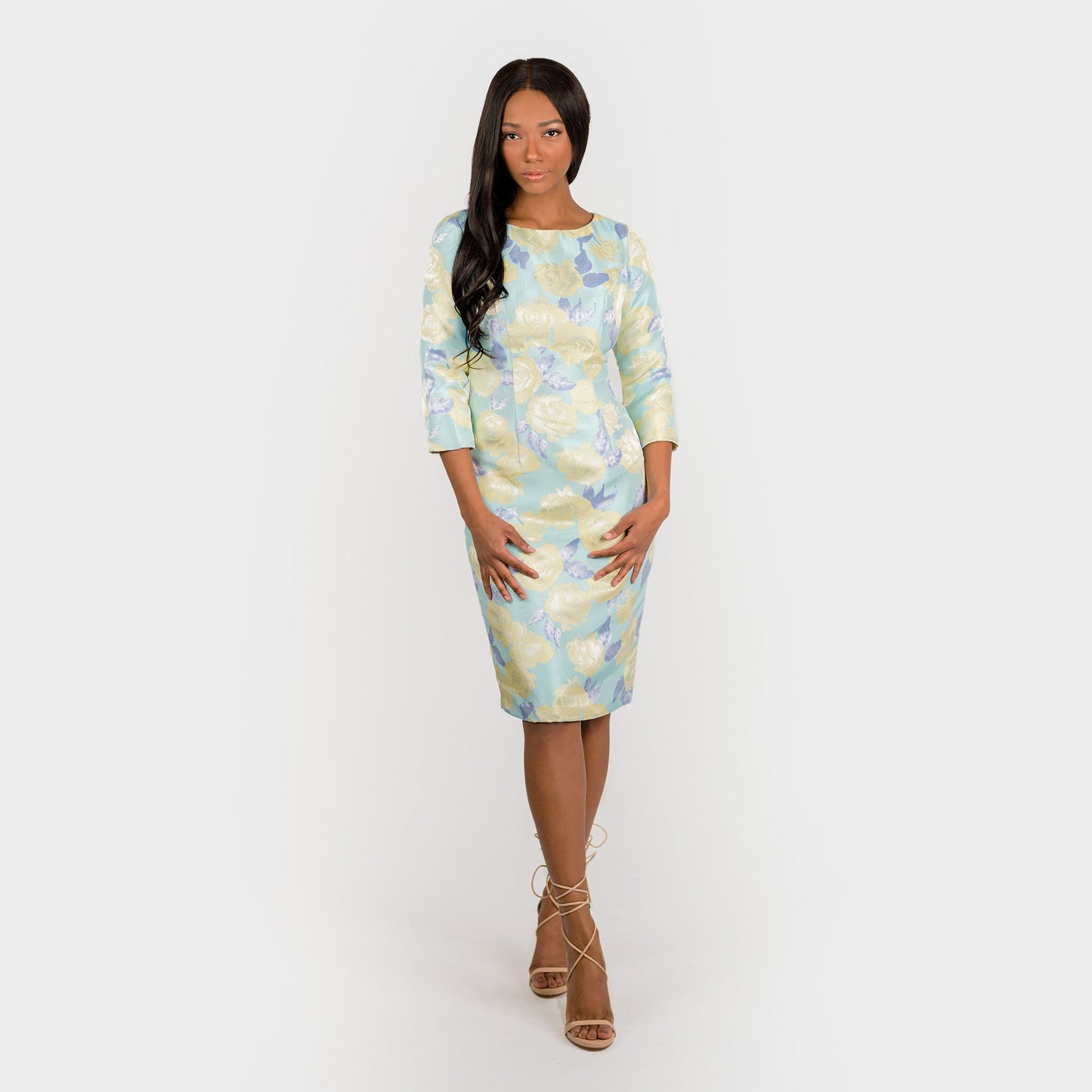 CN7173E 3/4 Slv Sheath Dress