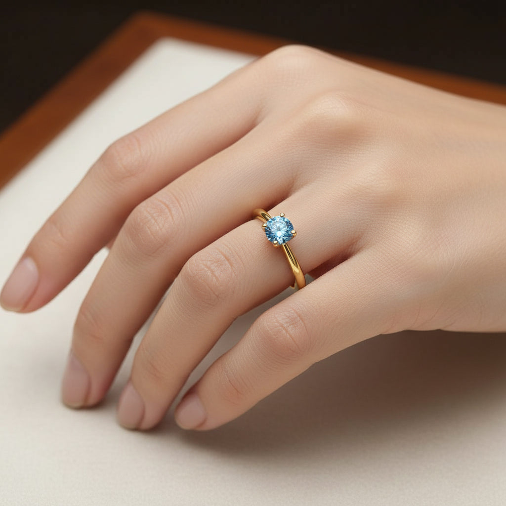 Circle of Life Ring<br>Round Portuguese Cut • 8MM Stone