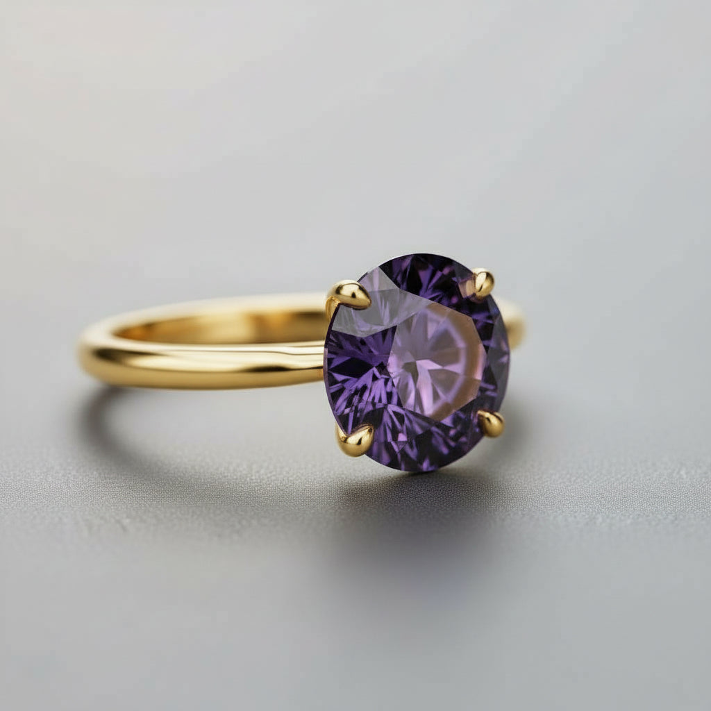 Circle of Life Ring<br>Round Portuguese Cut • 8MM Stone