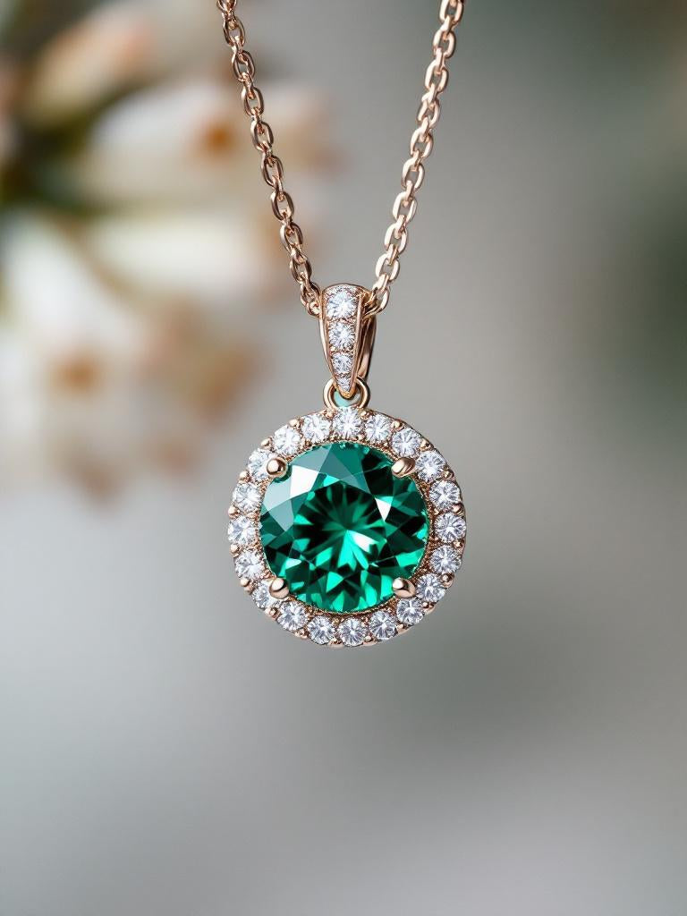 Circle of Life Pendant with Halo<br>Round Portuguese Cut • 7mm