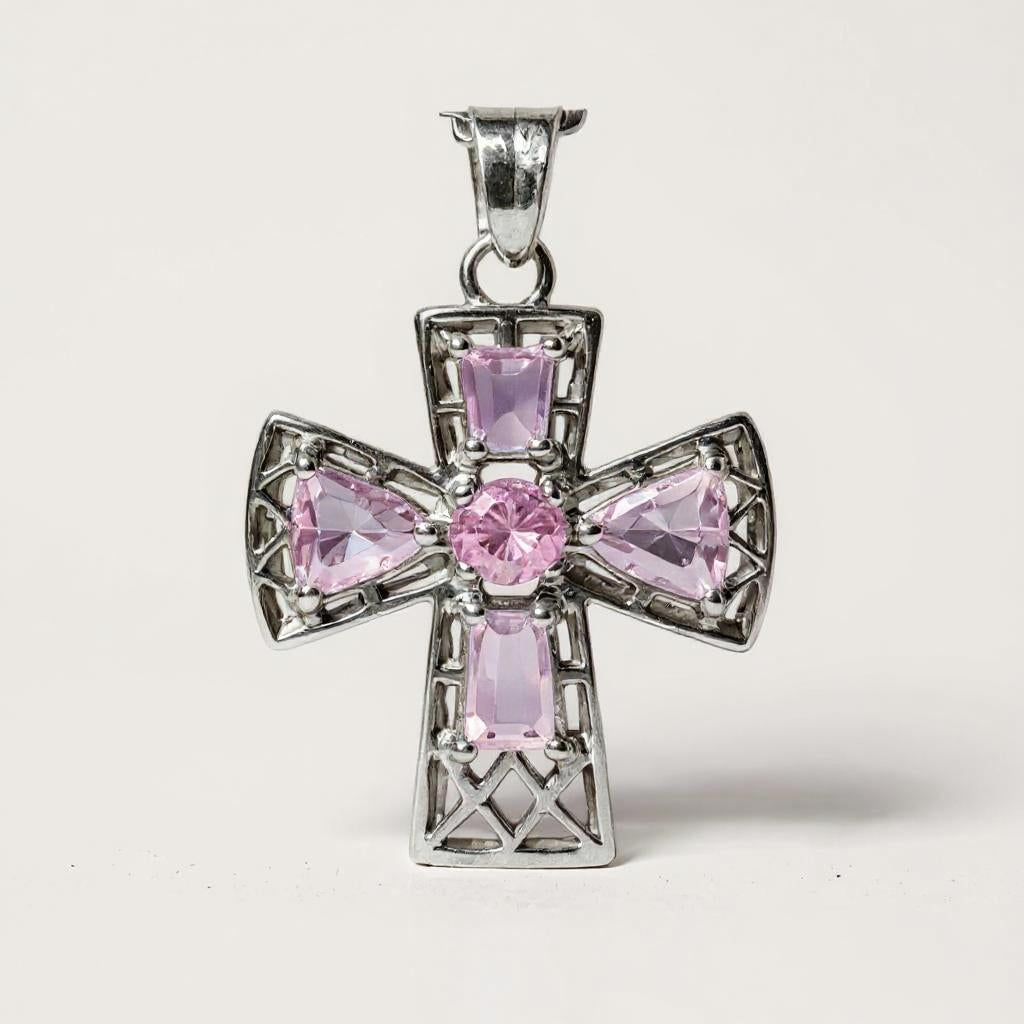 Tranquility Cross Pendant<br>5 stones • Overall size 28x22.3mm