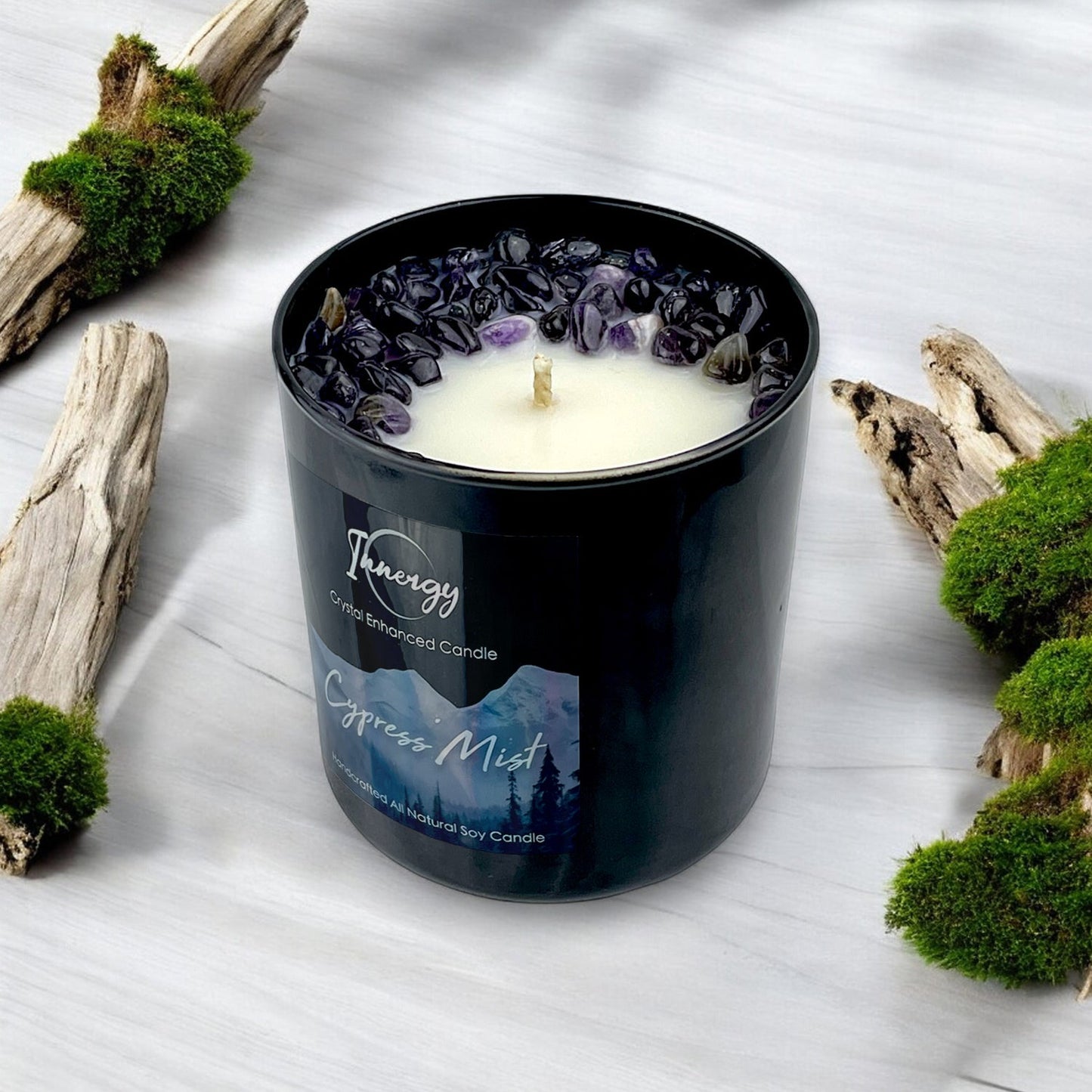 Cypress Mist Crystal Candle, 10oz