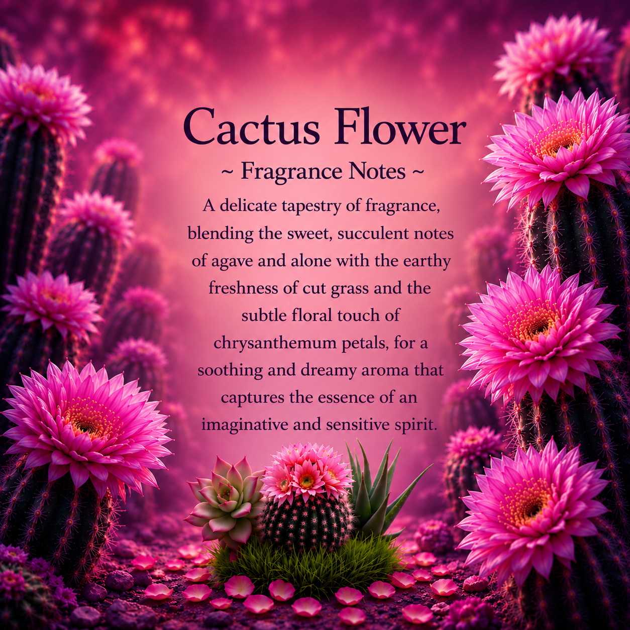 Cactus Flower and Jade Crystal-Enhanced Oil Diffuser, Car Air Freshener, 8ml