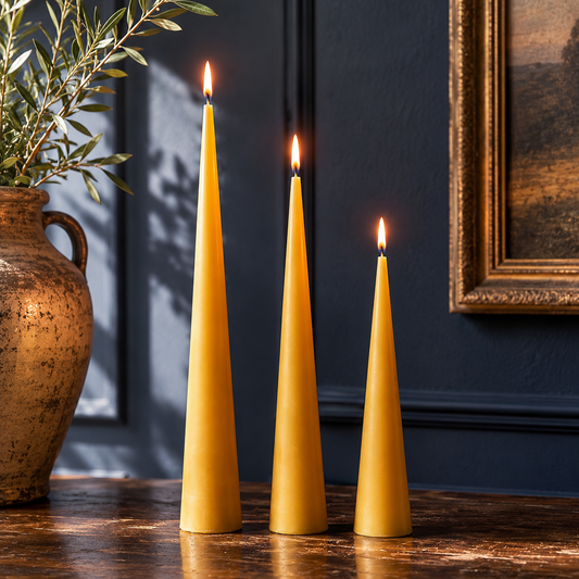 Beeswax Cone Candle Set