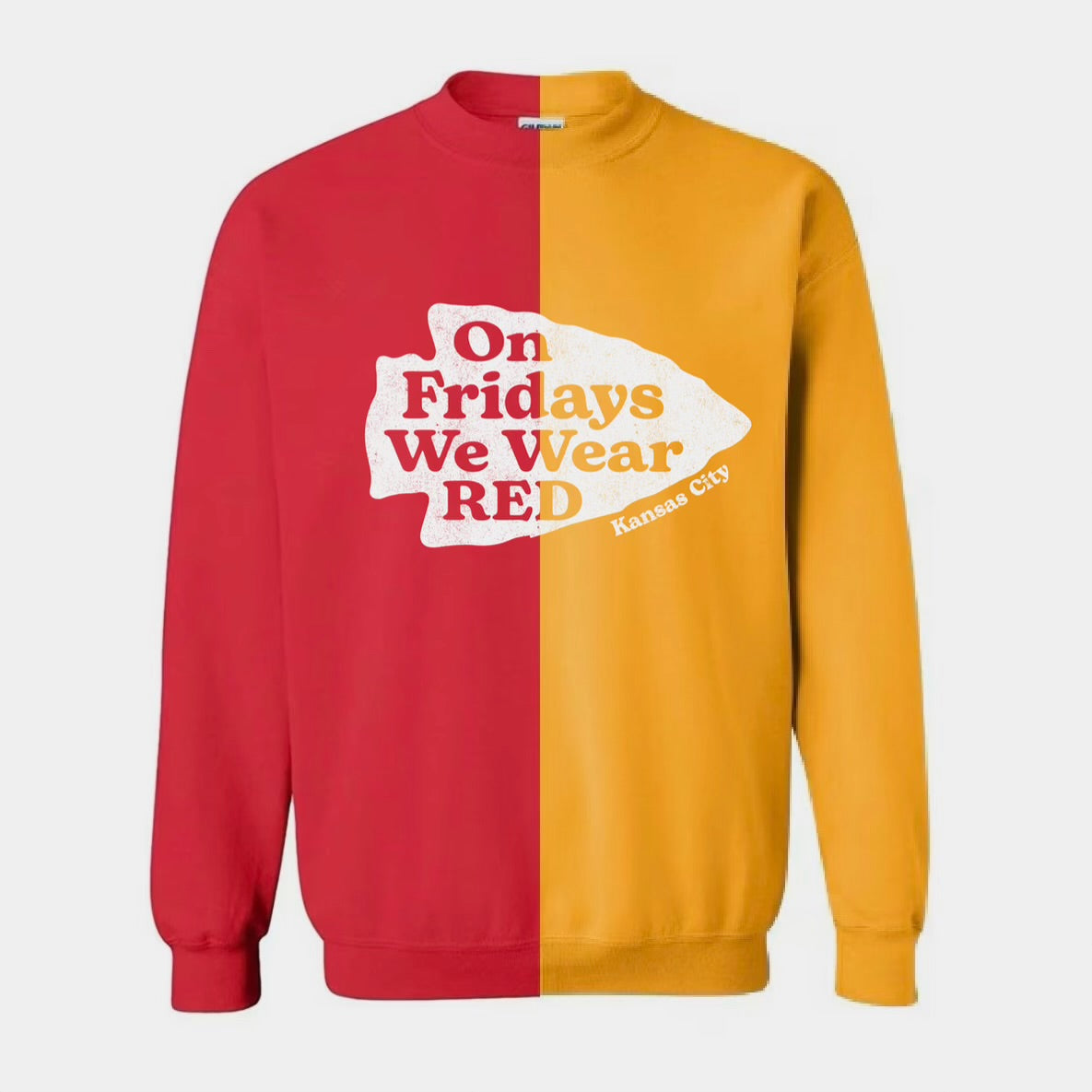 on Fridays we wear Red screen print transfer
