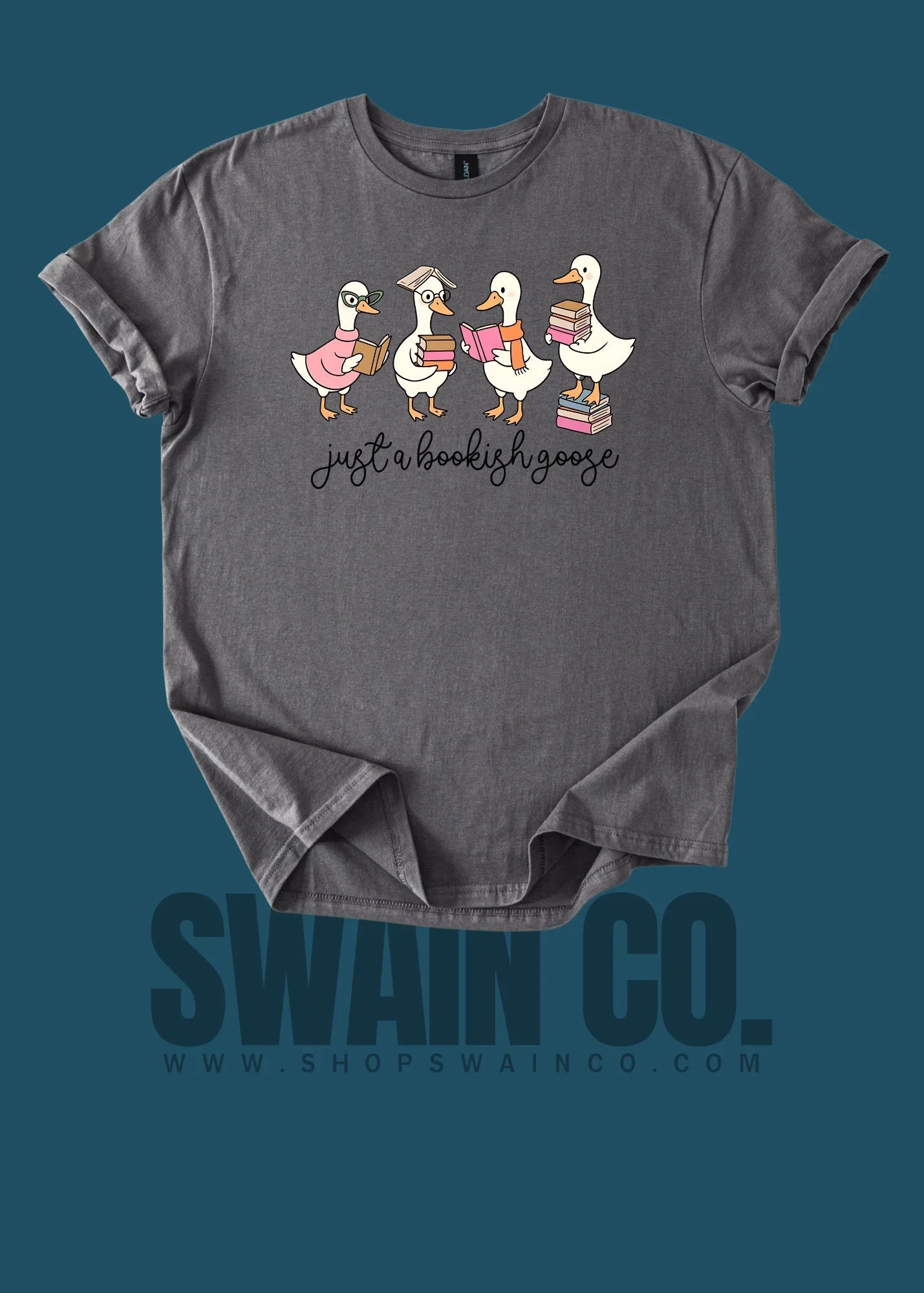 Just a Bookish Goose Shirt | Funny Book Lover Tee | Cozy Reading Gift
