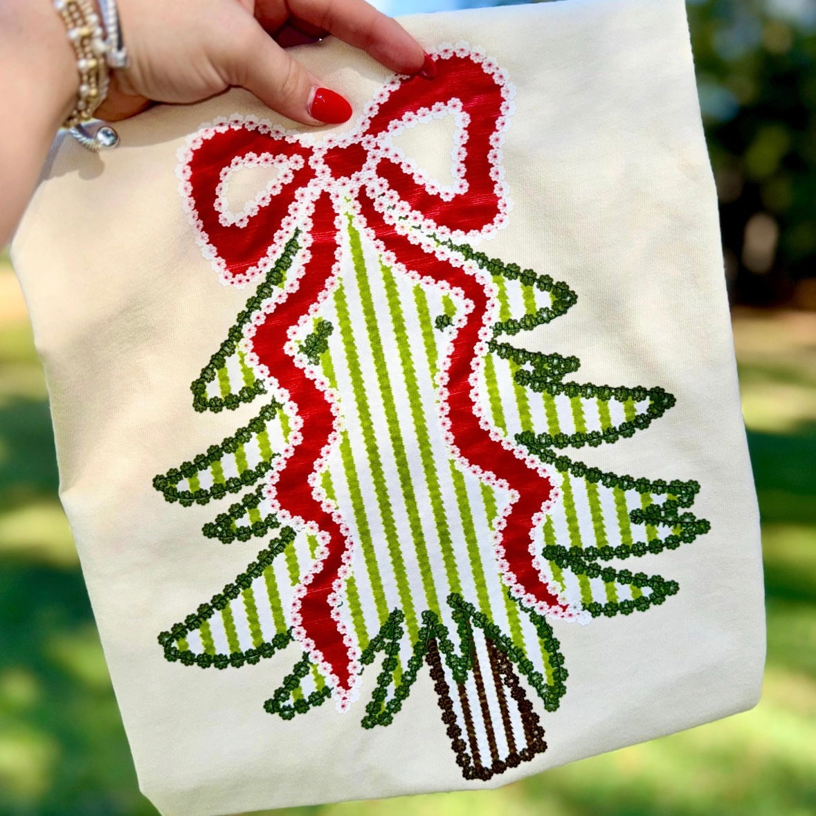 seersucker faux fabric tree clear film transfer
