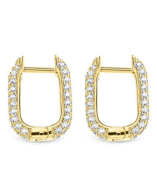 Francesca CZ Rectangular Hoop Earrings