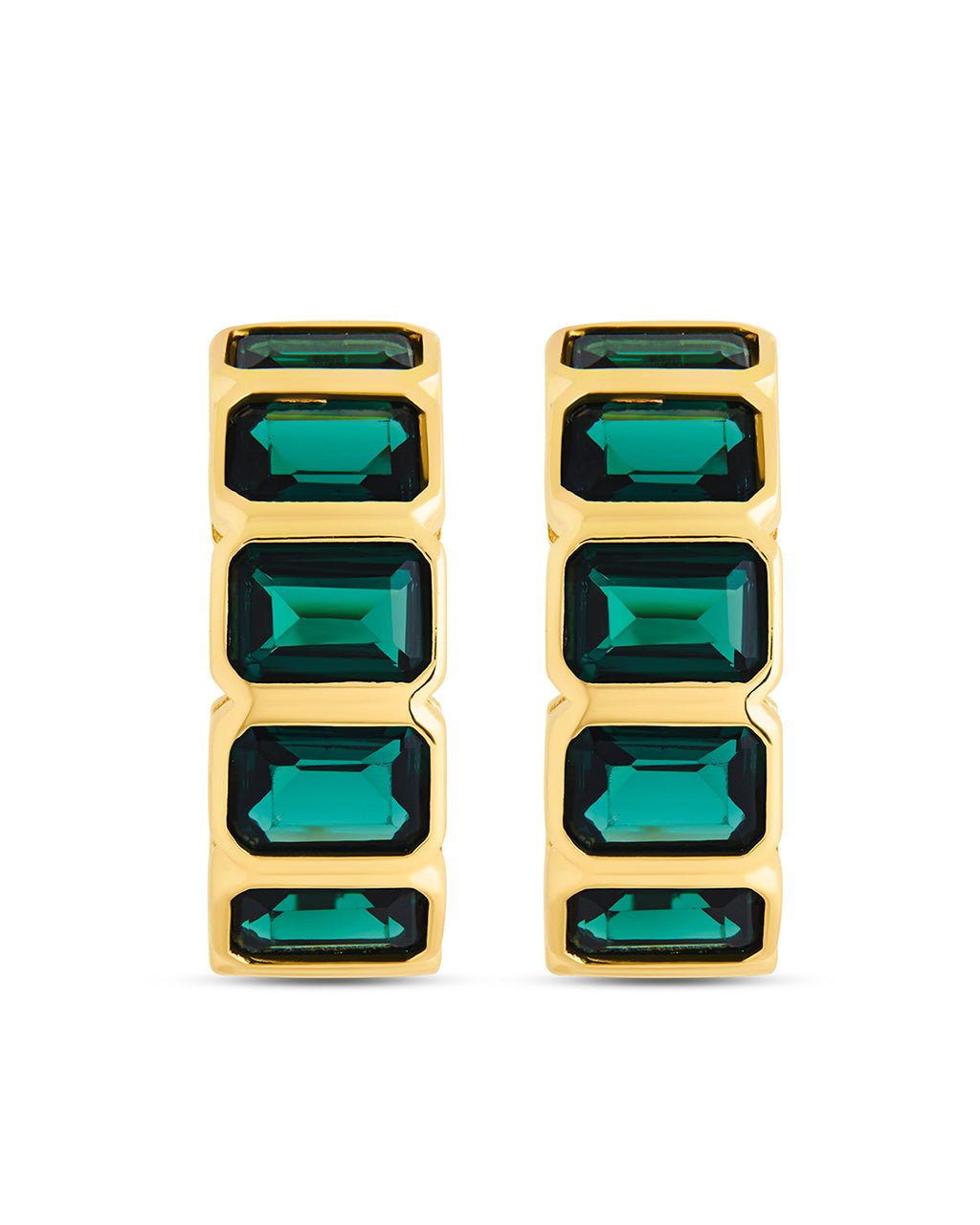 Nyssa Bezel CZ Station Hoop Earrings