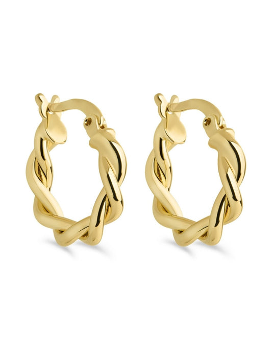 Hazel Textured Twisted Hoop Earrings