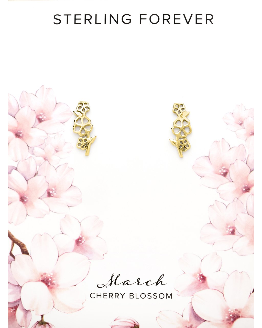 Sterling Silver Birth Flower Stud Earrings