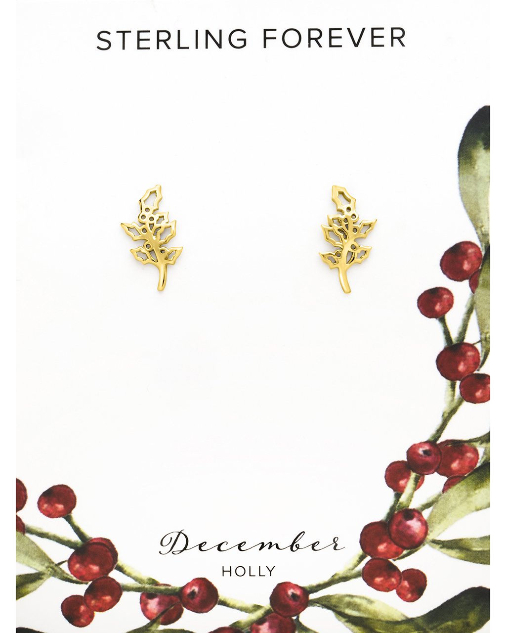 Sterling Silver Birth Flower Stud Earrings