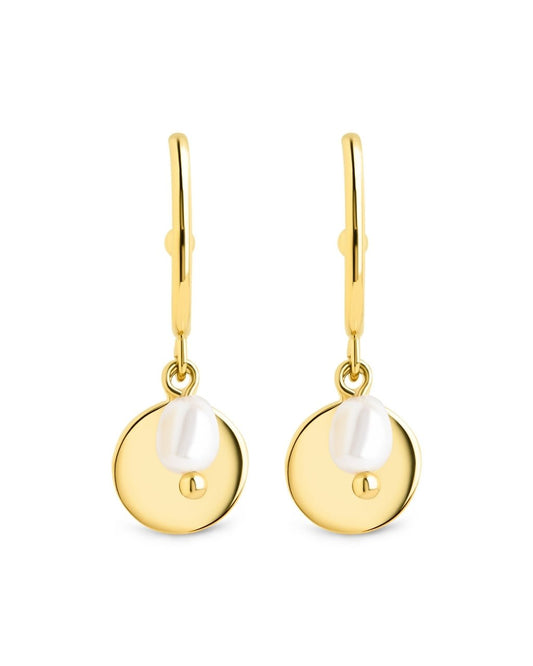 Morgan Pearl & Disk Dangle Earrings