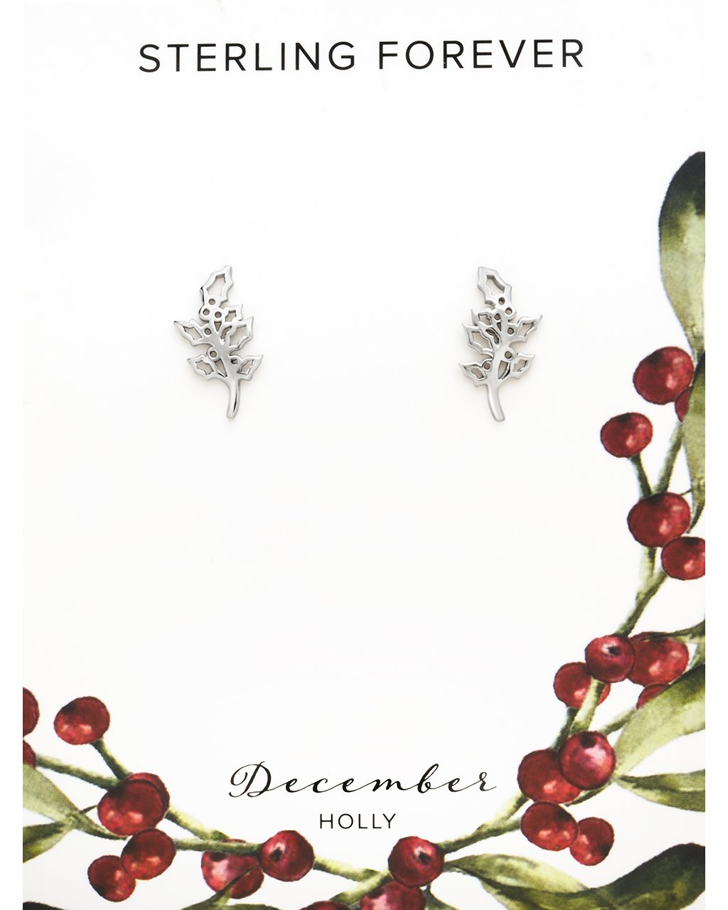 Sterling Silver Birth Flower Stud Earrings