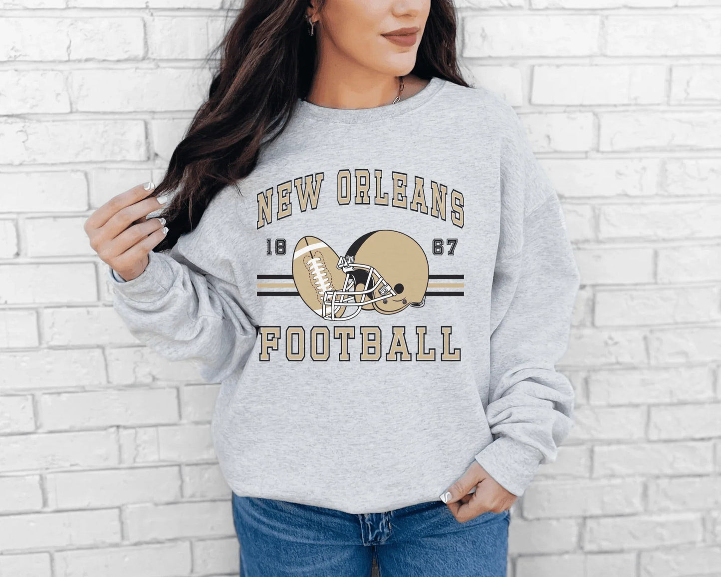 Vintage Inspired Football Crewneck Sweatshirt