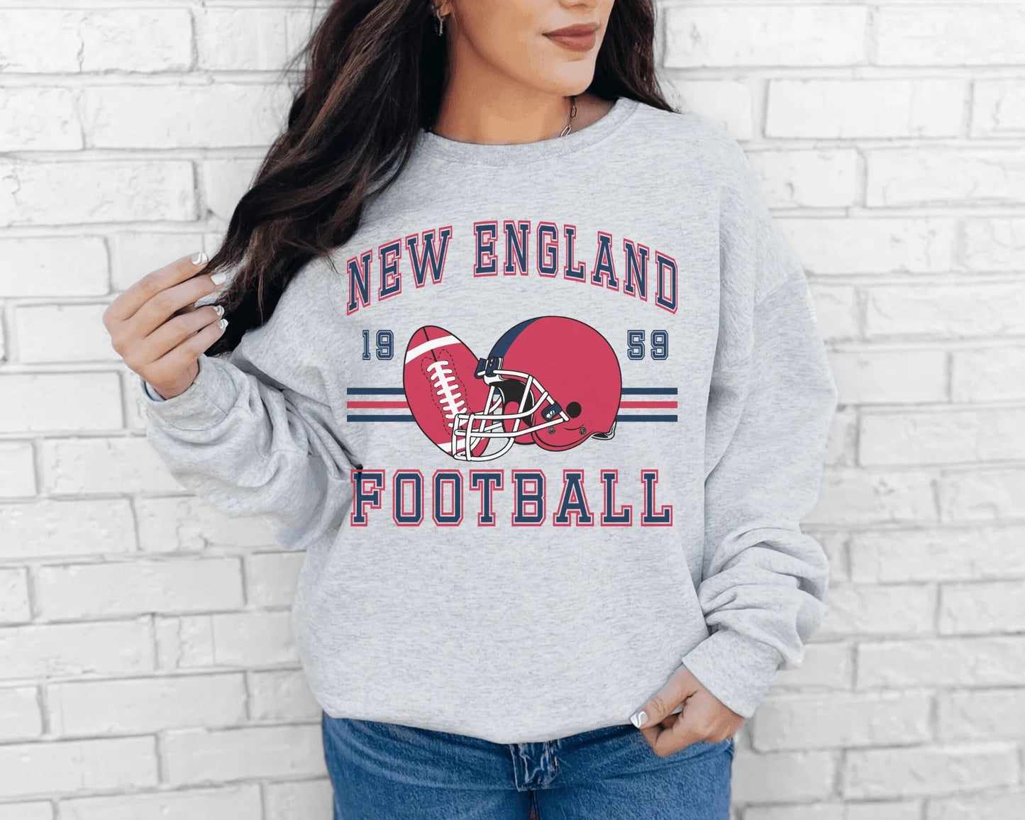 Vintage Inspired Football Crewneck Sweatshirt