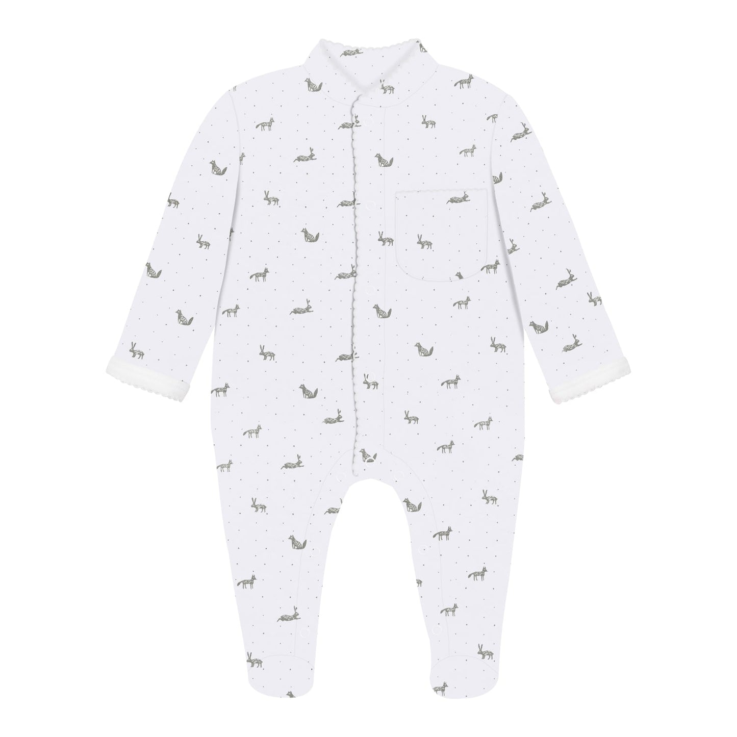 Little Gray Rabbit Pima Cotton Baby One-Piece Pajamas