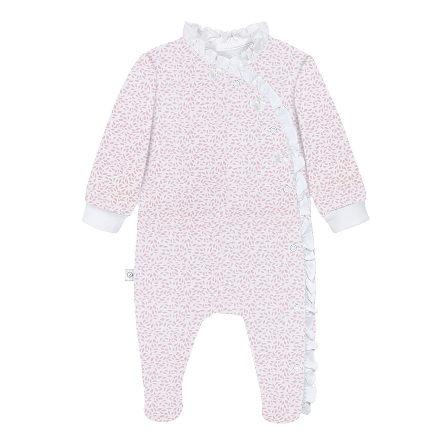 Pink Leaves Pima Cotton Baby One-Piece Pajamas
