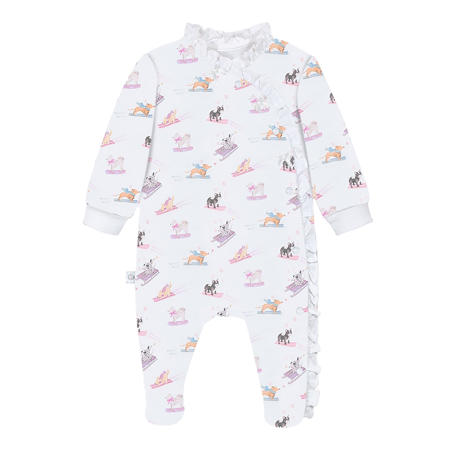 Ski Pups Girl Pima Cotton Baby One-Piece Pajamas