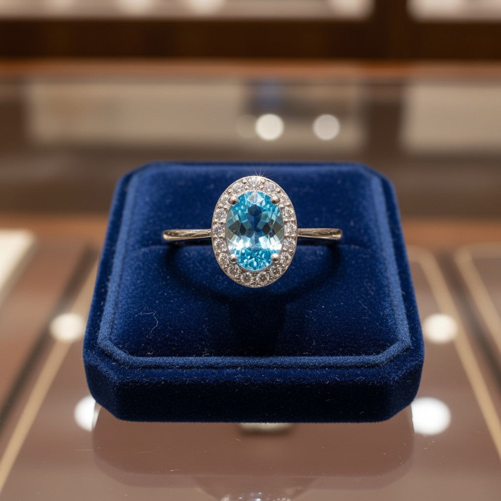Eternity Ring with Halo<br>Oval • 7x5mm