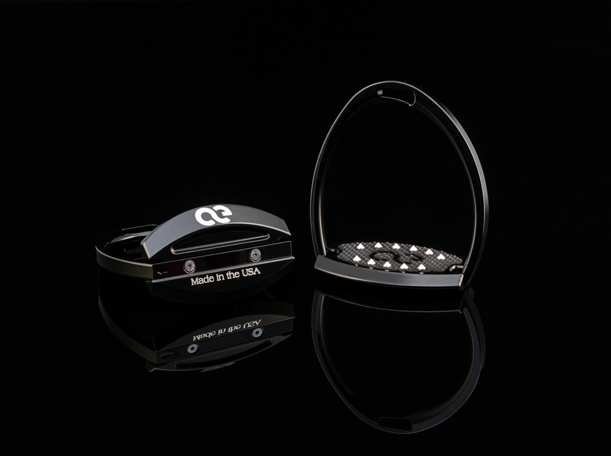 American Equus "Elite" English Stirrups Illusion Black