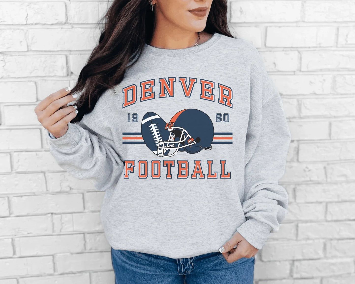Vintage Inspired Football Crewneck Sweatshirt