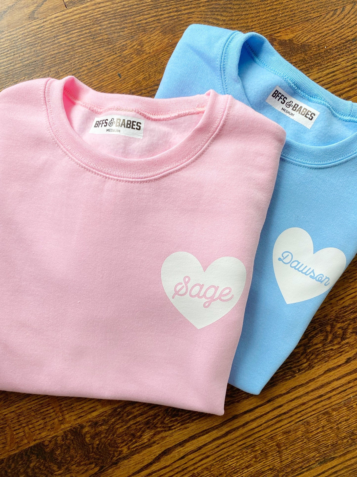 HEART U MOST ♡ light blue personalizable heart sweatshirt