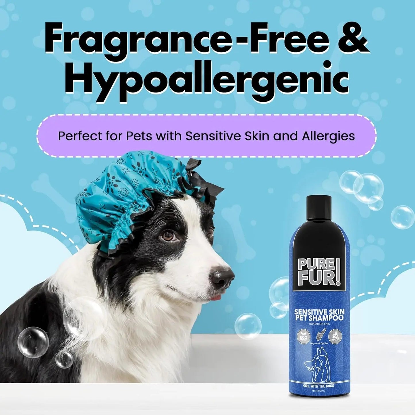 Fluff Off Dog & Cat Shampoo Set – Deshedding & Sensitive Skin 16 oz Each
