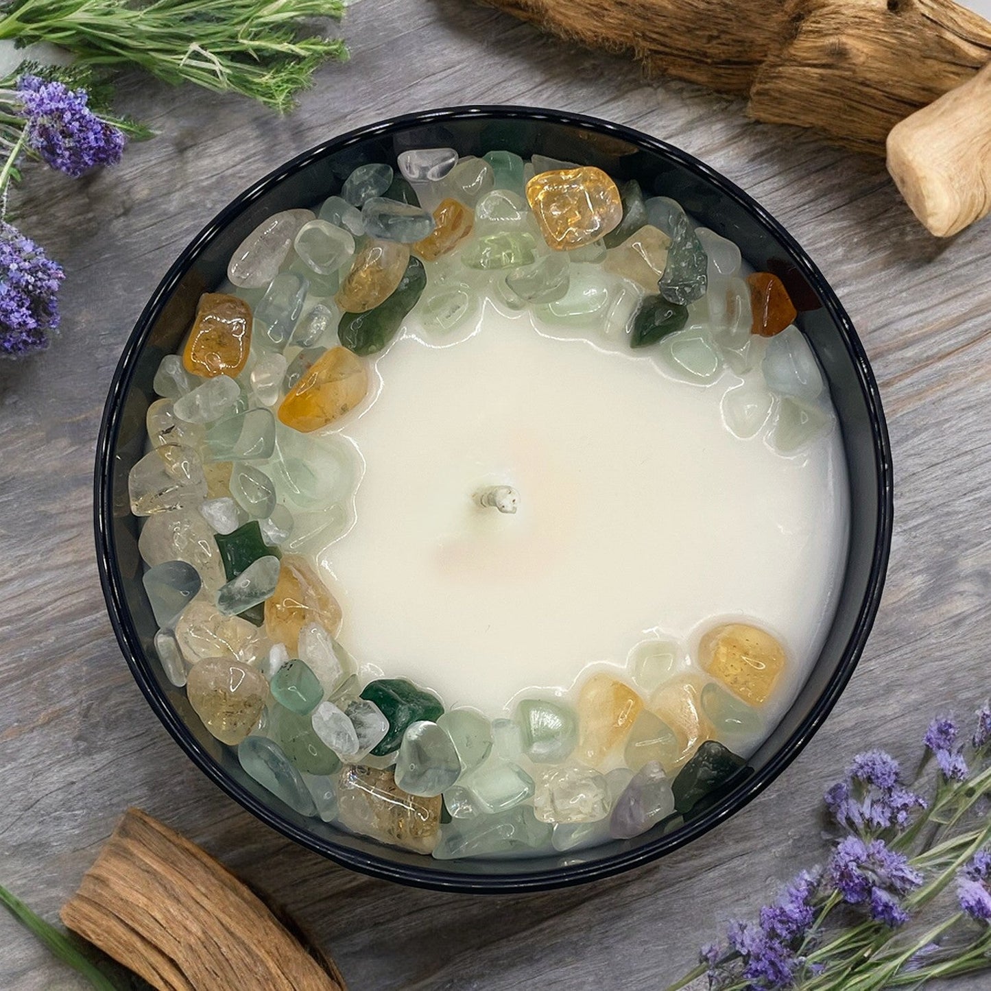 Gemini Zodiac Crystal Candle, 10oz