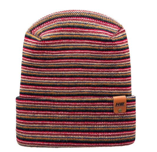 H Stitch Beanie, Multi Color Knit Winter Hat