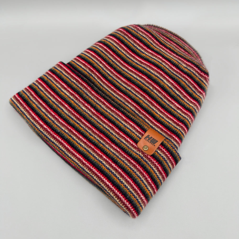 H Stitch Beanie, Multi Color Knit Winter Hat