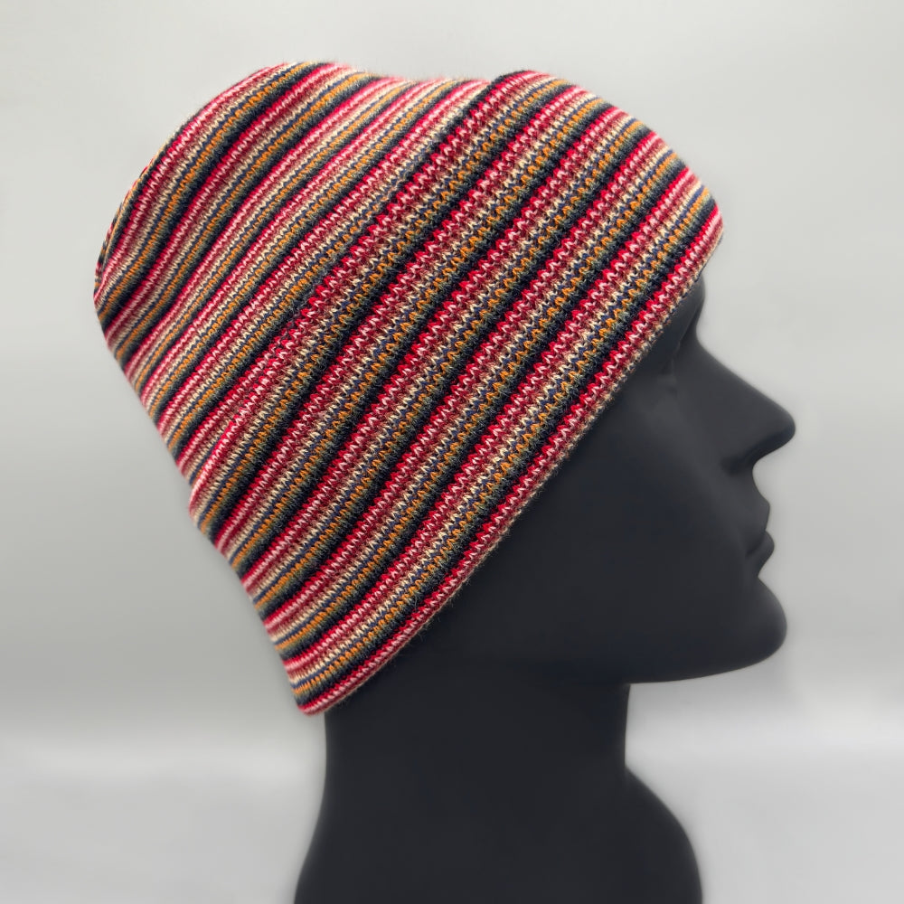 H Stitch Beanie, Multi Color Knit Winter Hat